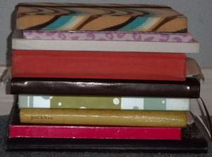 A sampling of journals from years past.